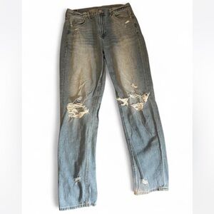 American Eagle Outfitters Distressed Light Blue Mom Jeans